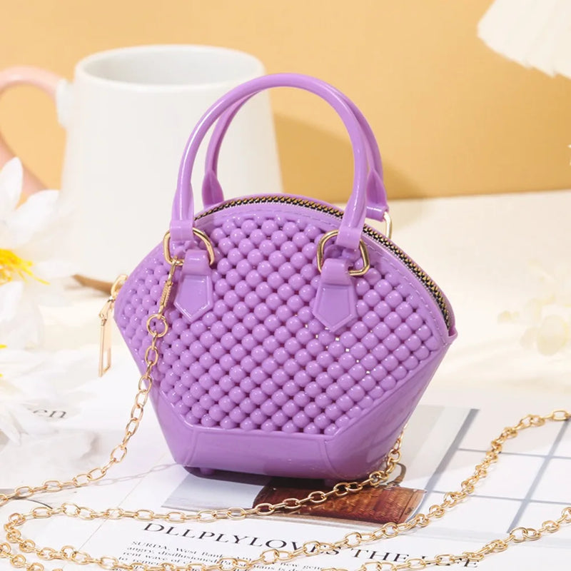 Transparent Jelly Crossbody Bag with Chain Strap