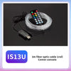A roll of 3m fiber optic cable with a center console and an LED remote control device.