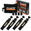 A black kit containing four auto-stop adjustable tire deflators and accessories.