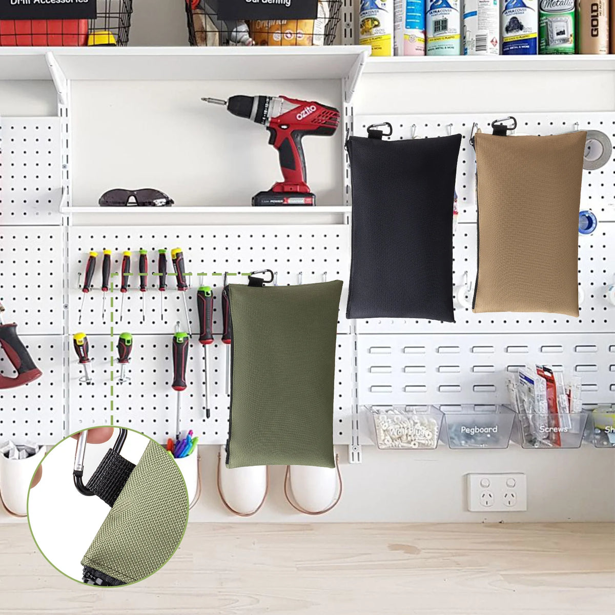 Portable Tool & Organizer Roll-Up Storage Bag with Secure Zipper