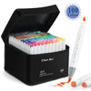 A black box of Chen Rui art markers with 100 colors and a white brush pen shown next to the product.