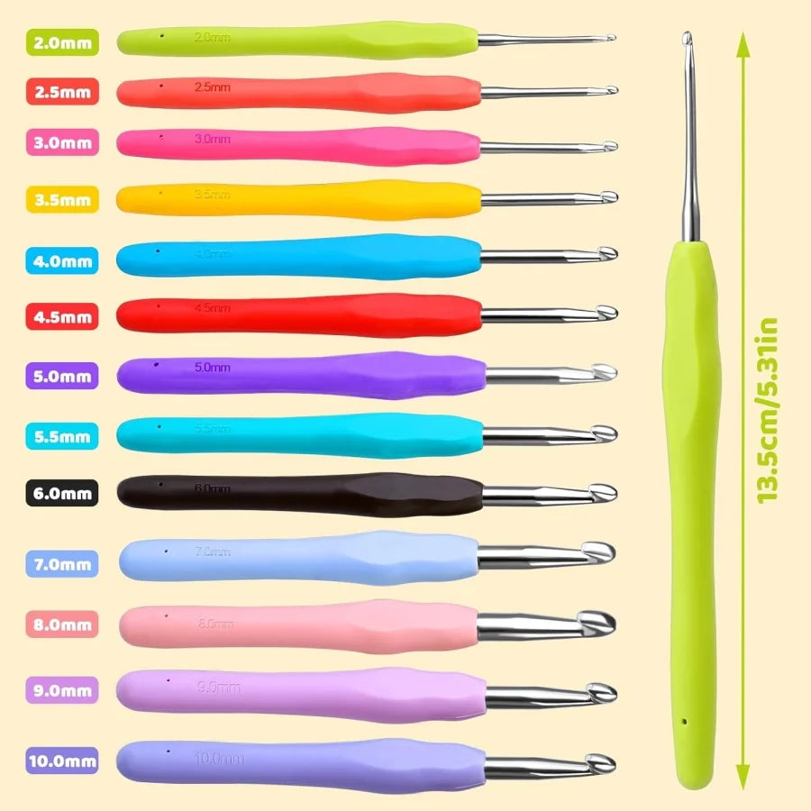 Ergonomic Crochet Hook Set with Accessories and Storage Bag