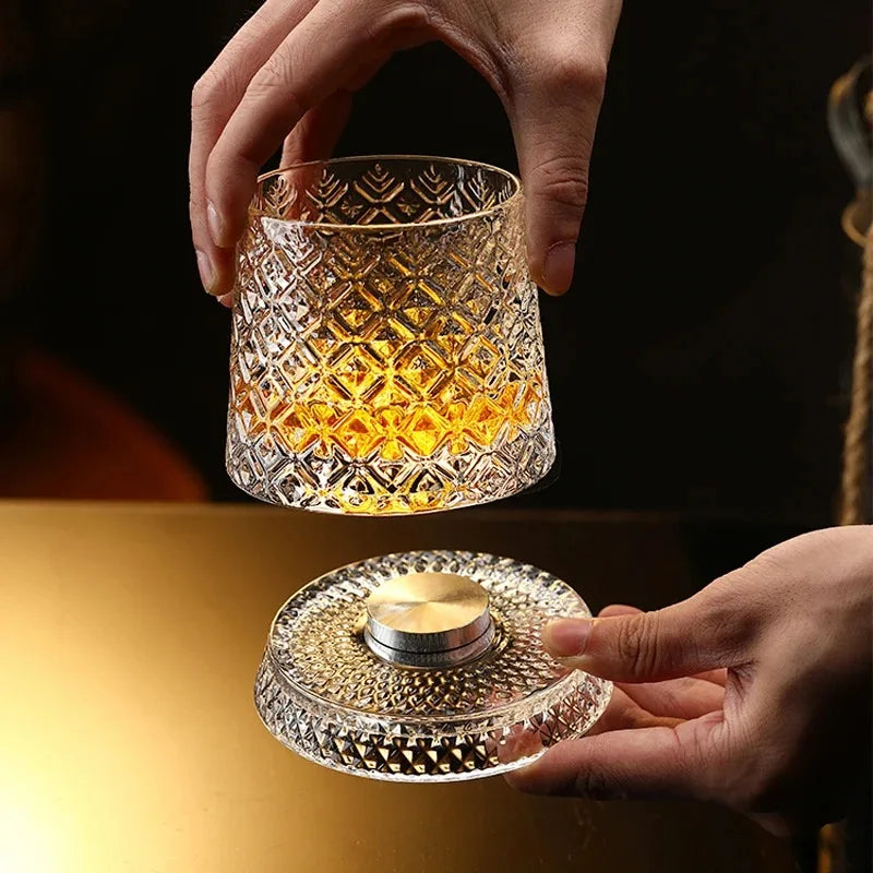 Rotating Crystal Whisky Glass