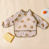 Waterproof Long-Sleeve Baby Bib with Catch-All Pocket