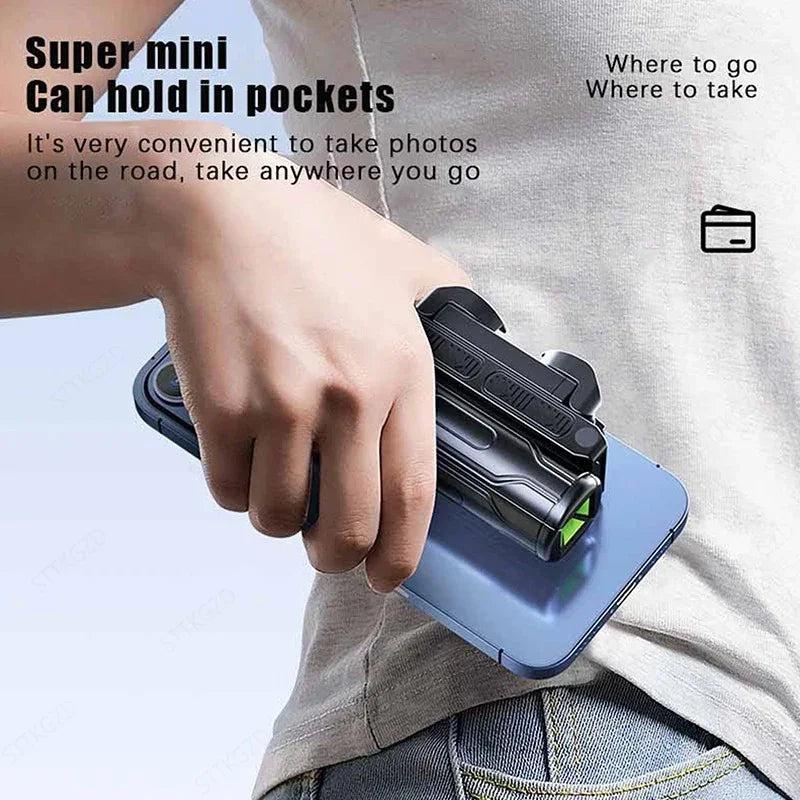 Compact 4-in-1 Selfie Stick with Bluetooth Remote