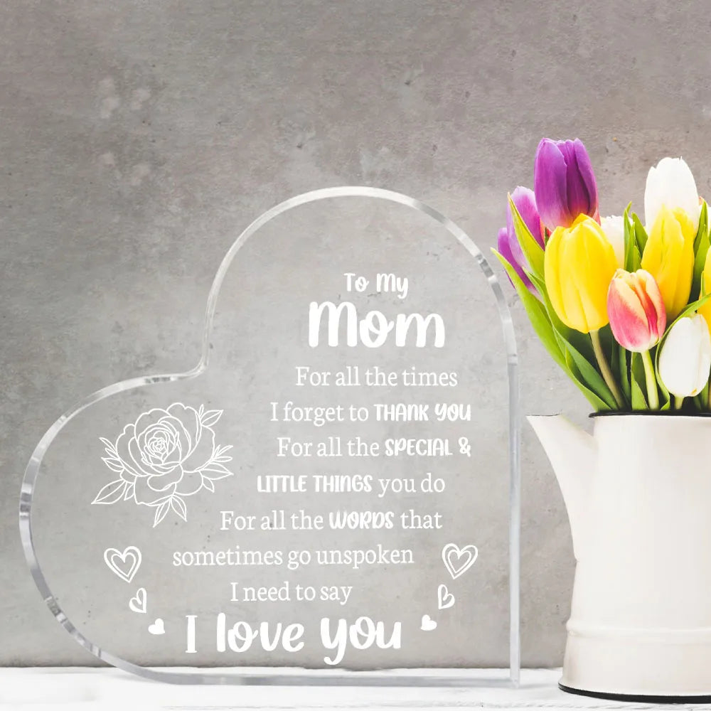 "I Love You Mom" Acrylic Keepsake for Mother's Day
