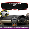 Anti-slip dashboard cover for Lexus IS250, IS300, and IS350 models from 2006 to 2011.
