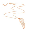 Hollow Lebanese Map Pendant Necklace