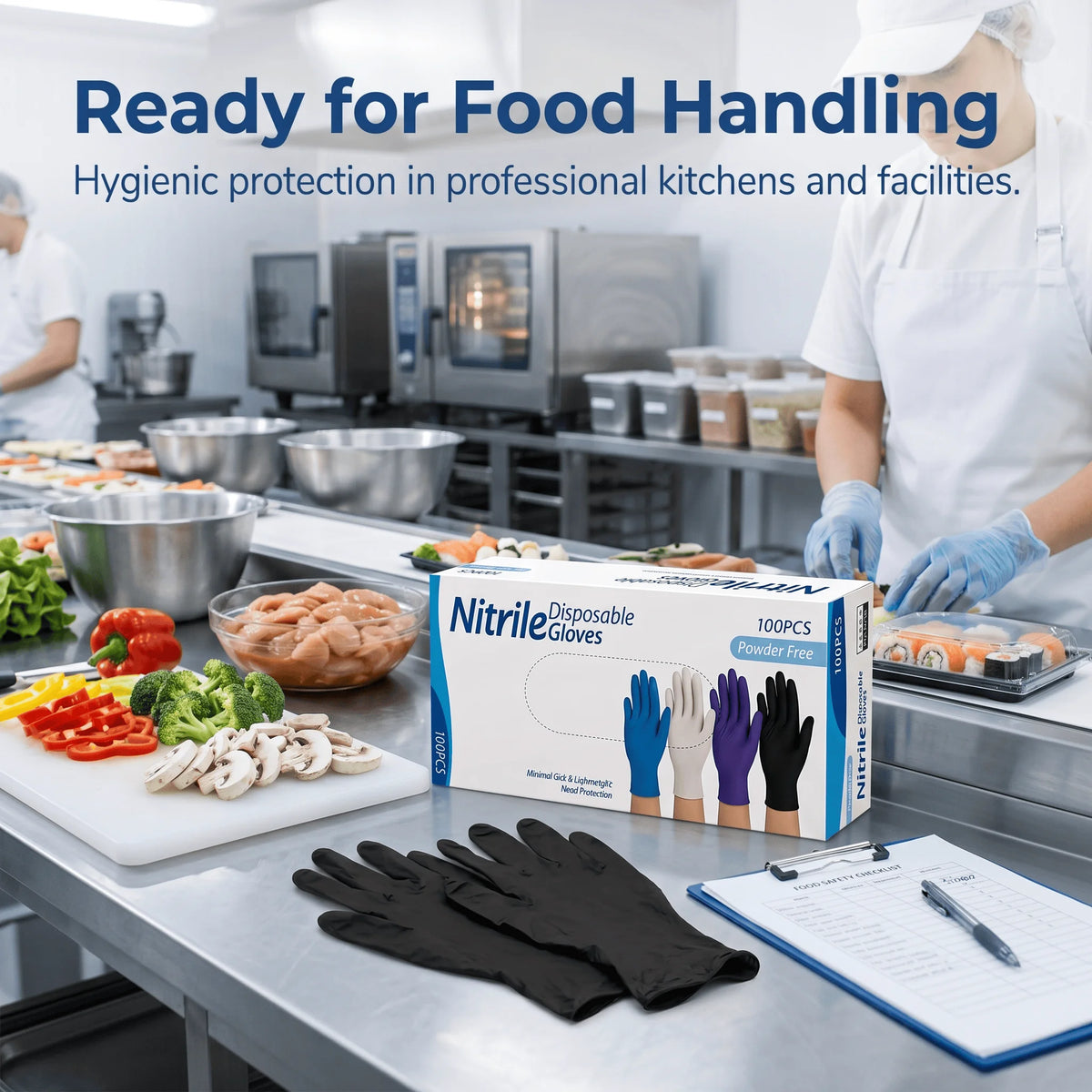 Black Disposable Nitrile Gloves (100-Pack)