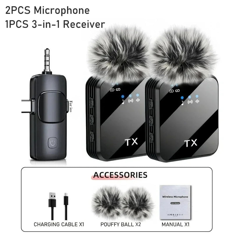 Wireless Lavalier Microphone for Camera, iPhone & Android