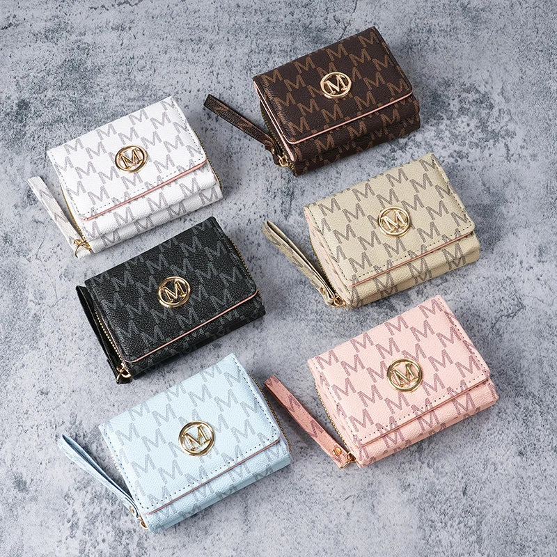 Portefeuille PU imprimé pour femmes multi-cartes
