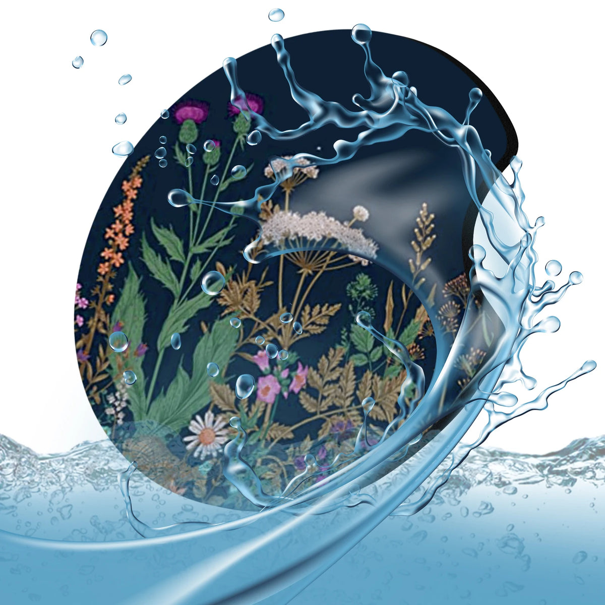 Non-Slip Waterproof Car Cup Holder Coasters with Floral Design