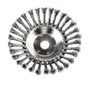Silver carbon steel wire trimmer head with numerous fine wires for universal garden brush cutters