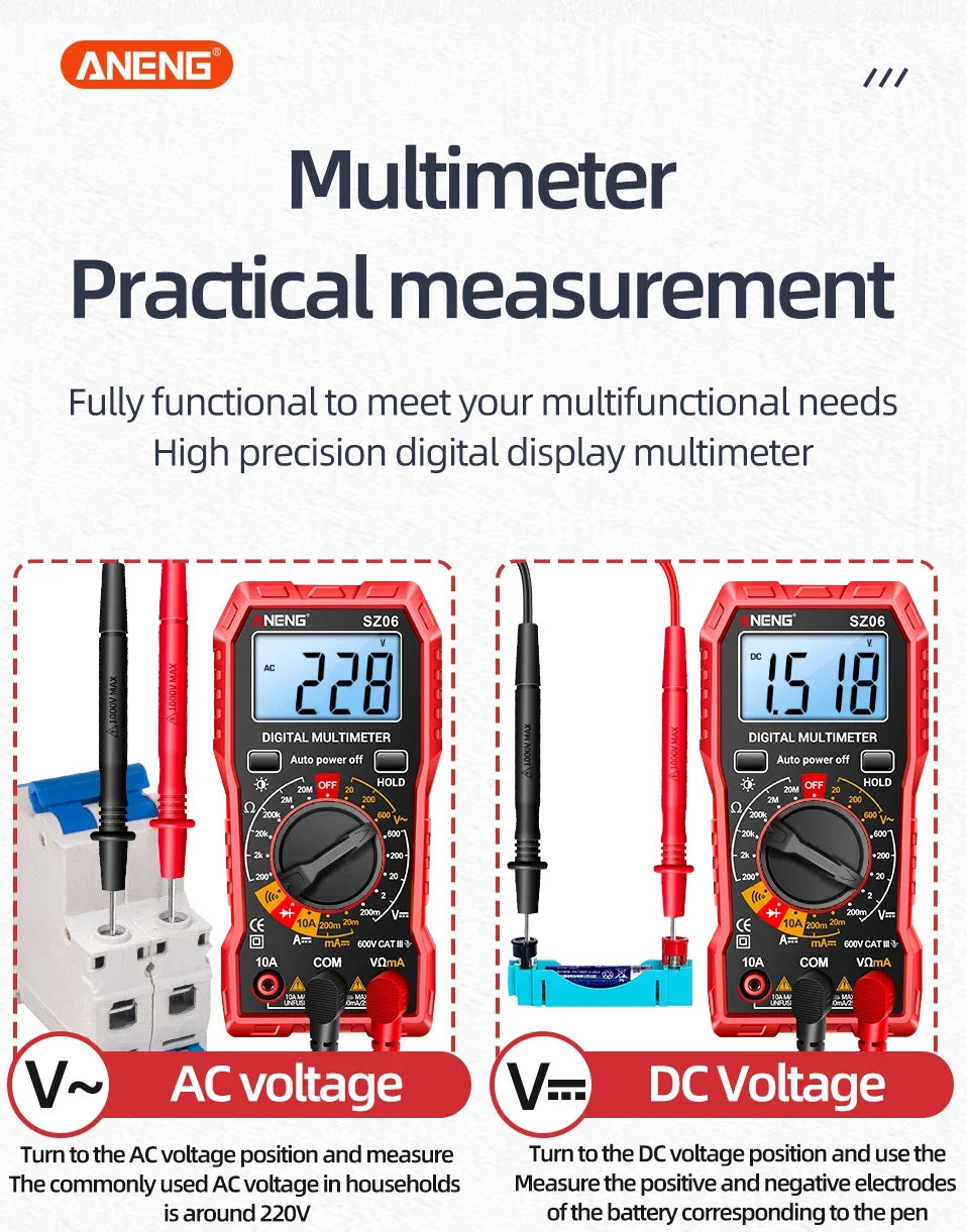 Compact Digital Multimeter with 2000-Count Accuracy for Home and Electrical Work