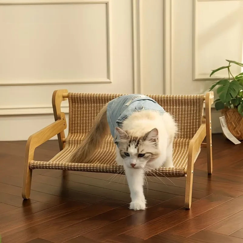 Sisal Cat Scratcher Lounge Bed with Hammock