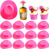 Pink silicone miniature cowboy hats for party favors and cake toppers
