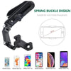 Black spring buckle design phone holder suitable for 4-6.5 inches smartphones.