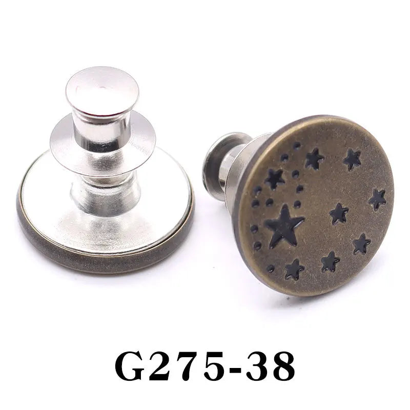 No-Sew Adjustable Jeans Button Pins for Waist Tightening and Decoration