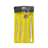A yellow pouch containing a set of premium stainless steel dental care tools for oral hygiene.