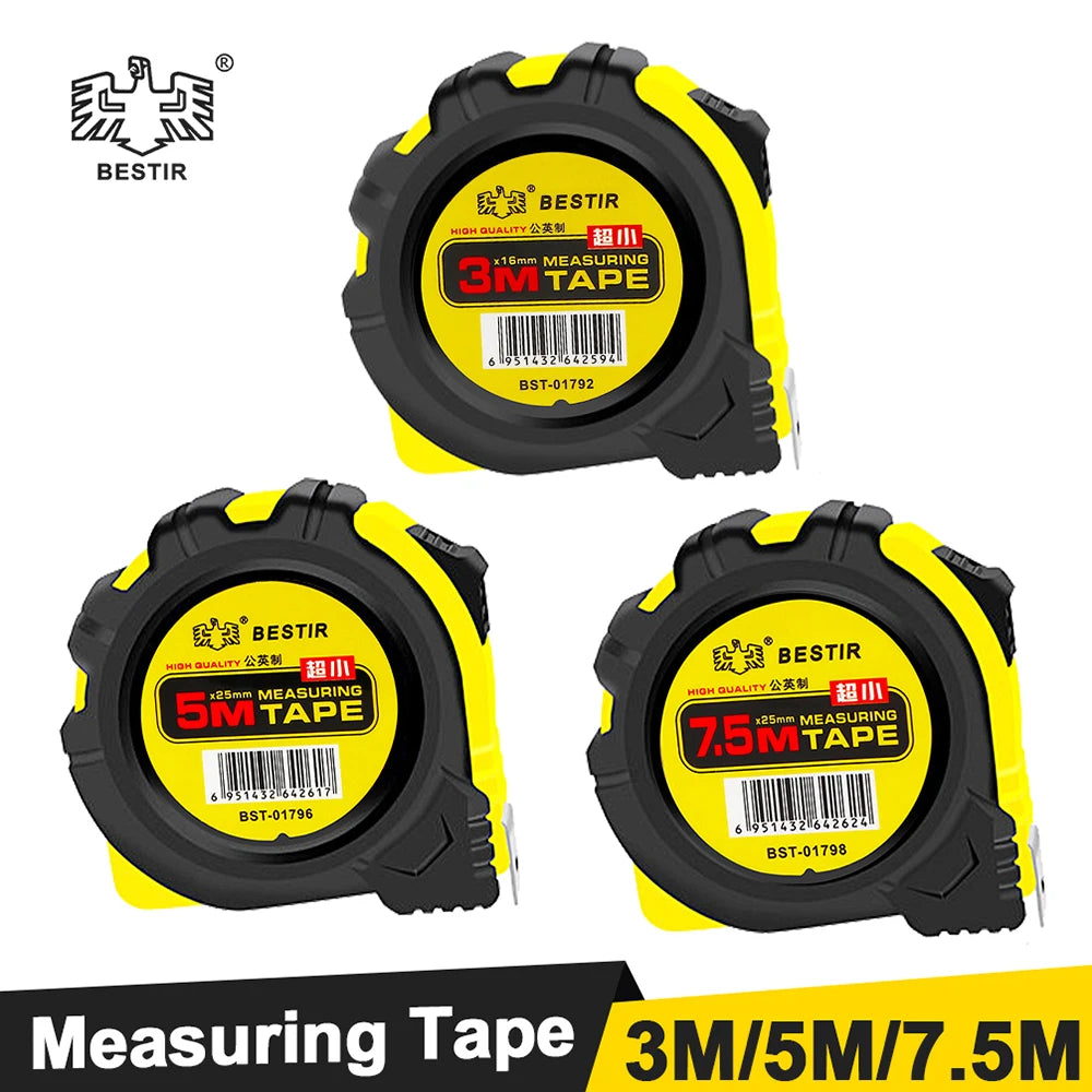 Dual-Scale Retractable Measuring Tape – Metric & Imperial, 3m/5m/7.5m
