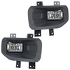 Black fog light assembly for a Ford F-150 with halogen bulbs.