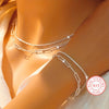 925er Sterlingsilber Paperclip-Kette Halskette & Armband Set