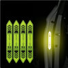 Four reflective warning stickers for car doors showing caution and danger symbols.
