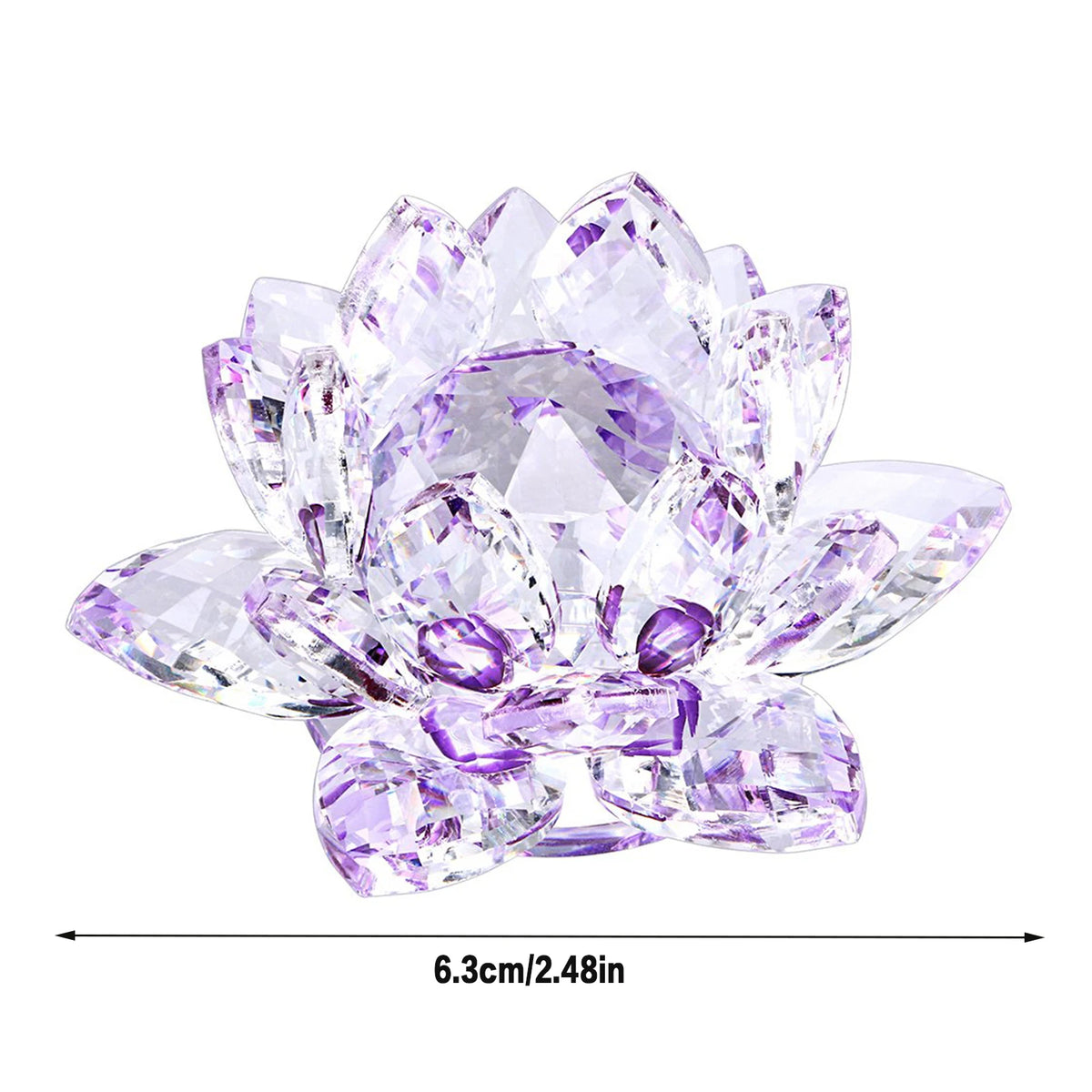 Crystal Lotus Flower Figurine – Elegant Glass Tabletop Decor