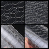 Close-up views of double-sided transparent adhesive patches showing various sizes and packaging.