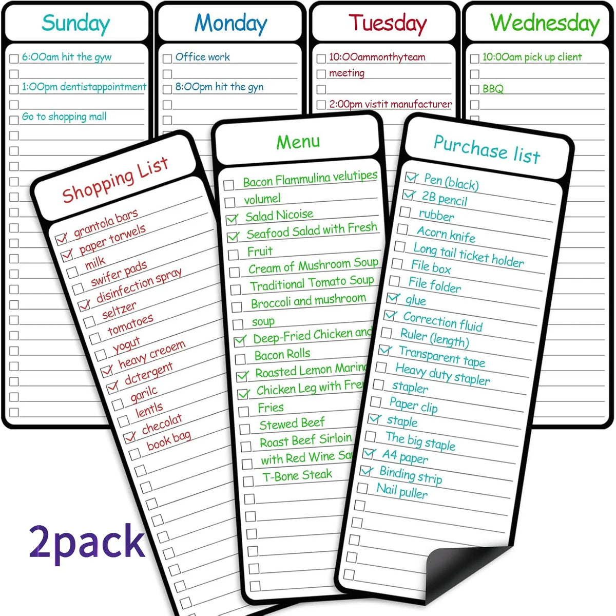 Magnetic Weekly Planner Board for Family Organization