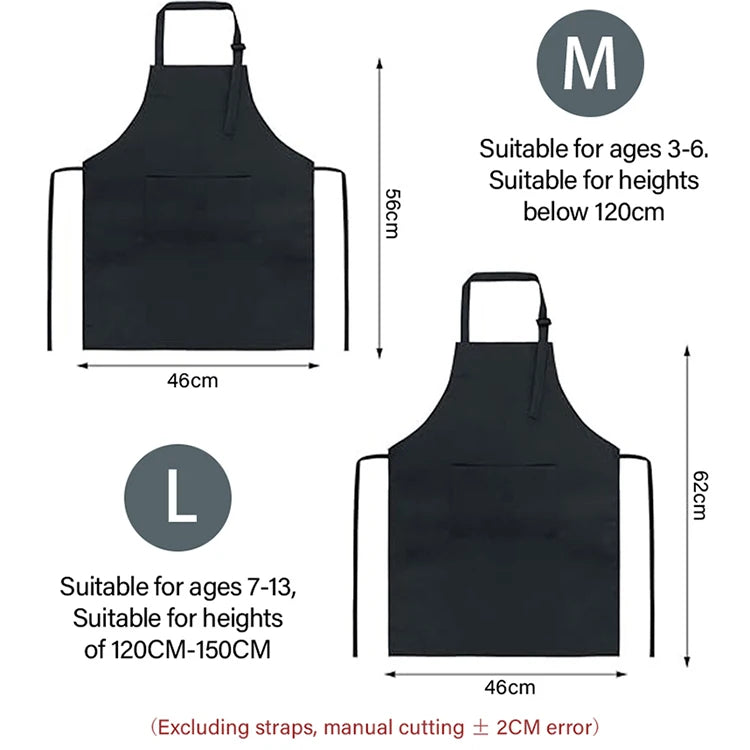 Kids' Chef Apron and Hat Set – Waterproof Cooking & Painting Smock for Boys and Girls