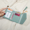 Compact PU Leather Clutch Wallet with Tassel