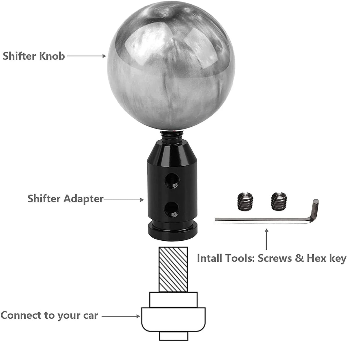 Universal Aluminum Alloy Gear Shift Knob Adapter