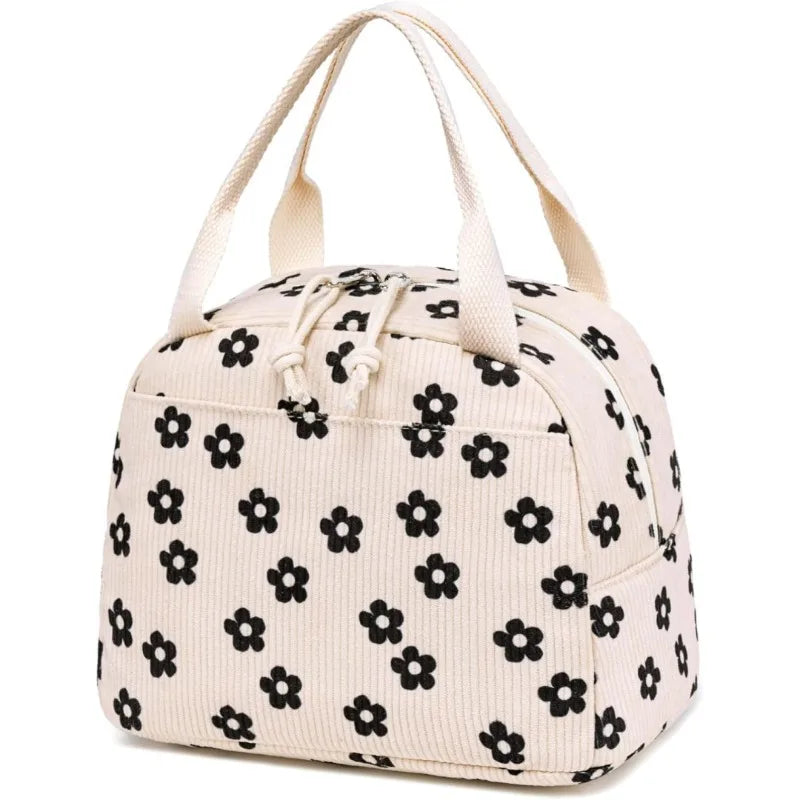 Insulated Corduroy Lunch Bag for Kids and Adults
