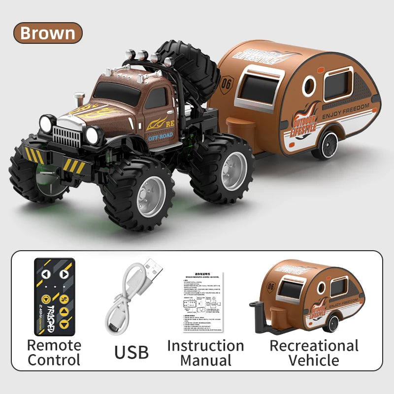 مركبة ترفيهية للطرق الوعرة من RC بمقياس 1:64 مع ميزات التحكم عن بعد