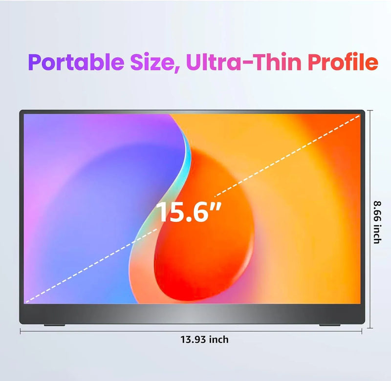 15.6" Portable FHD Monitor with USB-C & HDMI