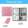Pink car document organizer showing various card slots and sizes.
