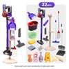3-in-1 Electric Cleaning Playset for Kids with Storage Rack