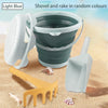 Collapsible Beach Toy Set with Bucket, Shovel & Rake