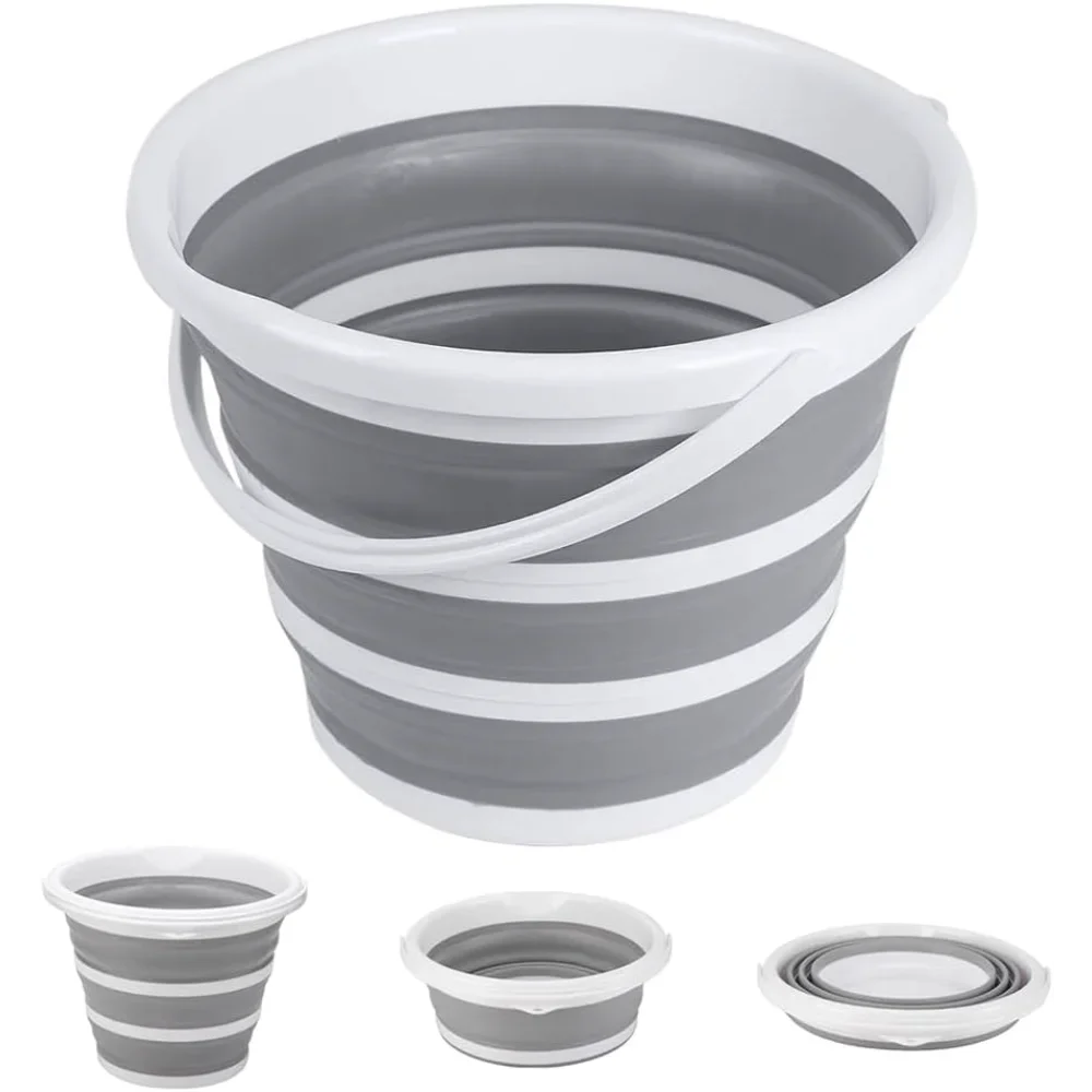 10L Foldable Camping Bucket with Sturdy Silicone Handle
