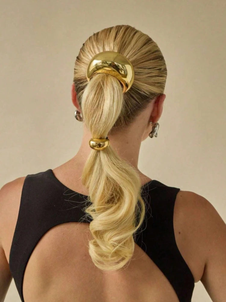 Geometric Metal Ponytail Scrunchie