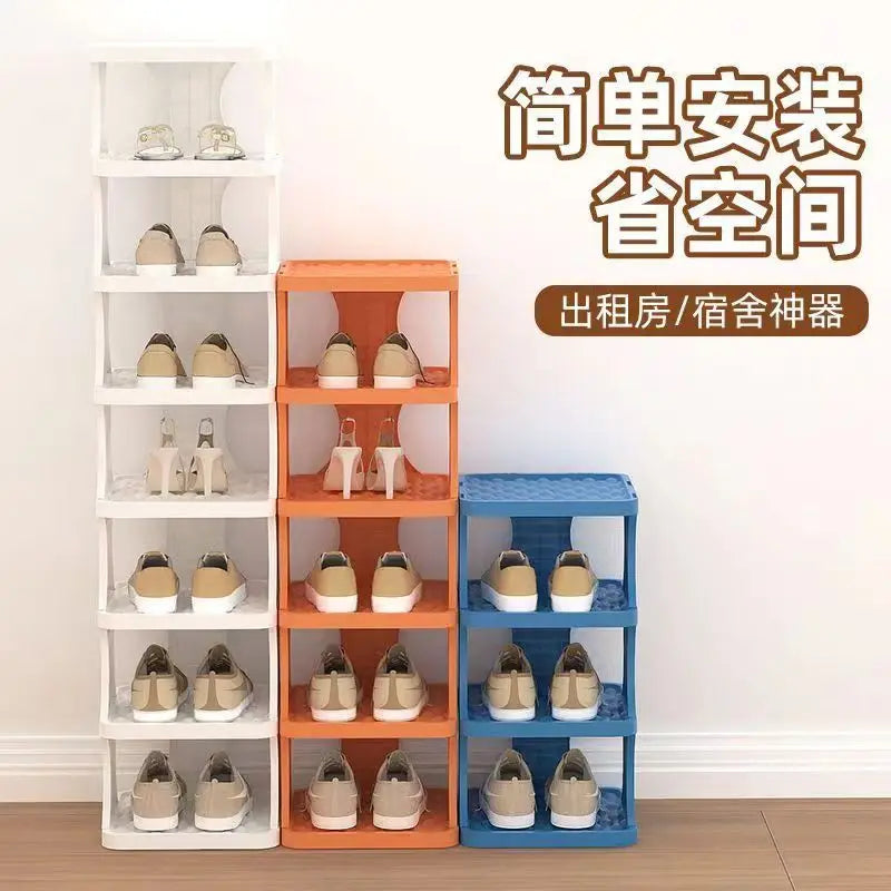 Space-Saving Plastic Shoe Rack for Entryway & Closet