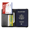 Classic PU Leather Passport Holder with US Flag Detail