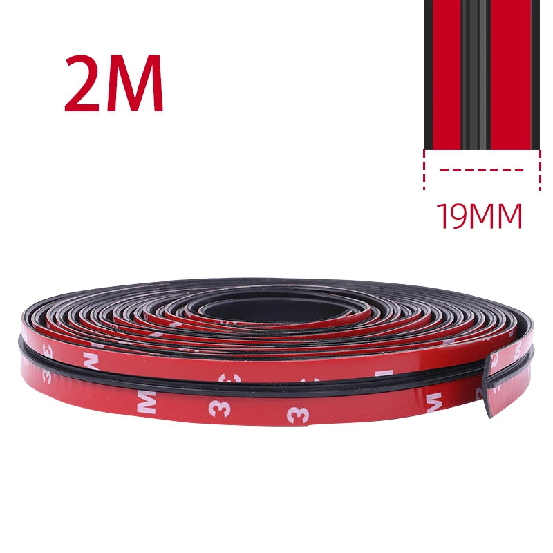 Roll of red rubber seal strip for car windows and sunroof, measuring 2 meters long.