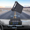 A solar wireless tire pressure monitoring system is shown mounted on a vehicle, with components like a solar panel and sensor