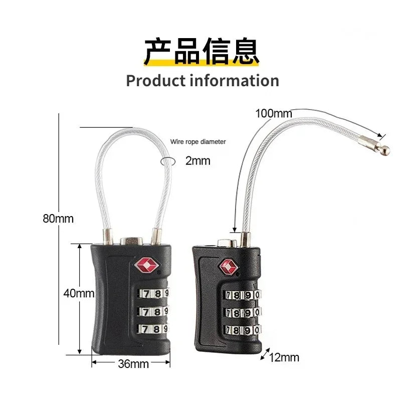 TSA-Approved 3-Digit Combination Lock for Luggage