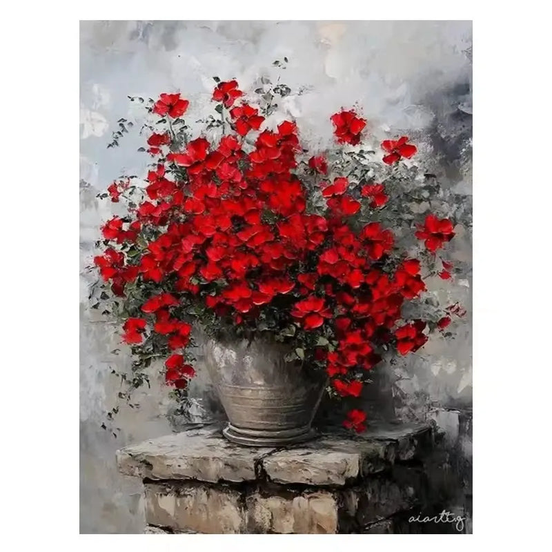 Vintage Vase & Flowers Diamond Painting Kit