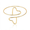 Minimalist Hollow Heart Cuff Bracelet