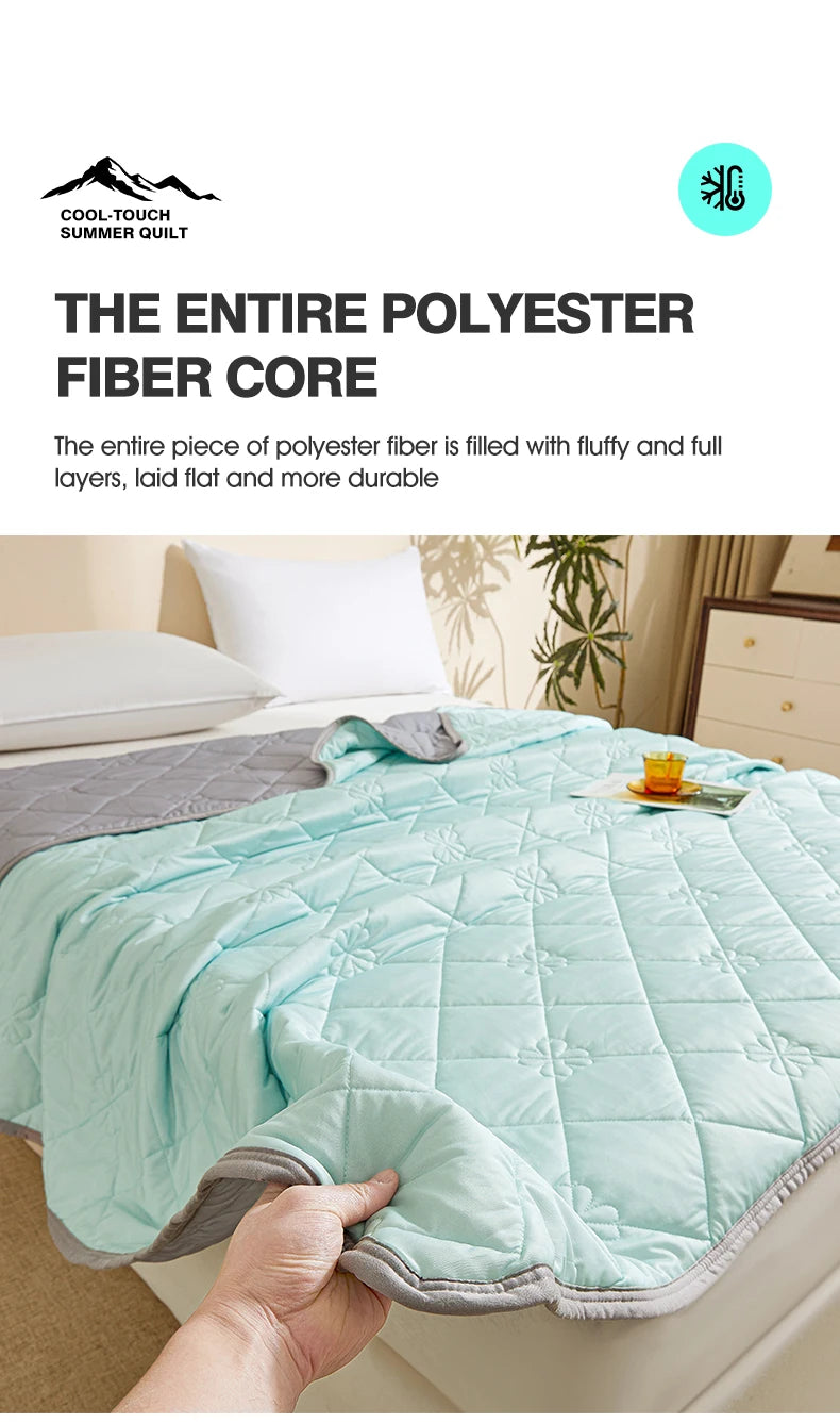 Summer Cooling Blanket with Breathable Polyester Fabric