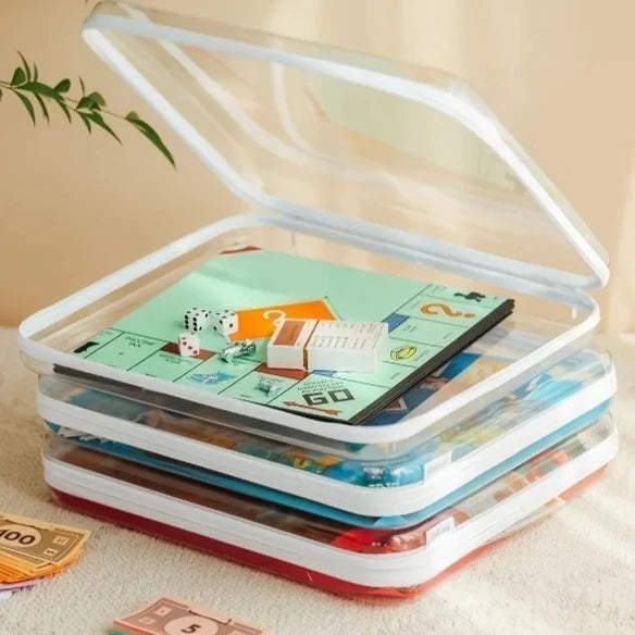 Large Clear Hard Shell Storage Box with Zipper Closure